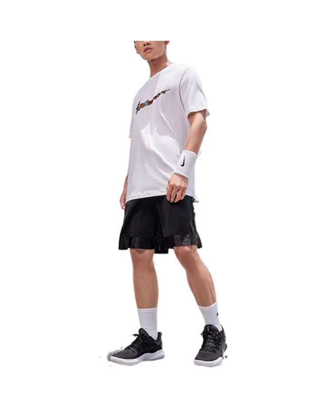 Nike Black Side Colorblock Loose Casual Shorts for men
