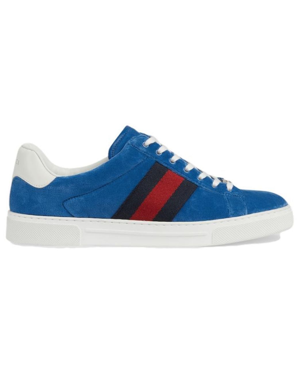 Gucci Blue Ace Velvet Sneakers for men