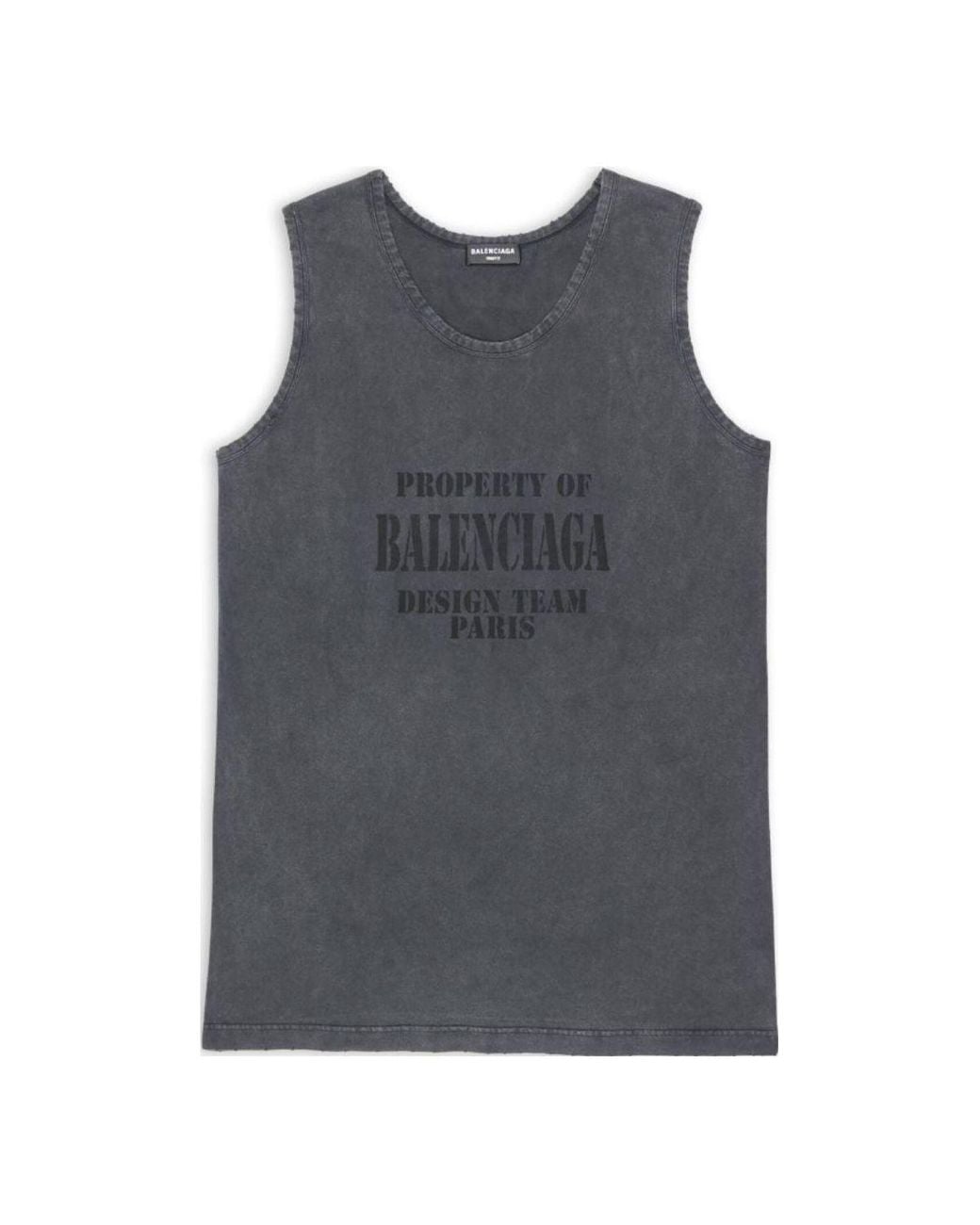 Balenciaga Gray Property Loose Tank Top 'Washed' for men
