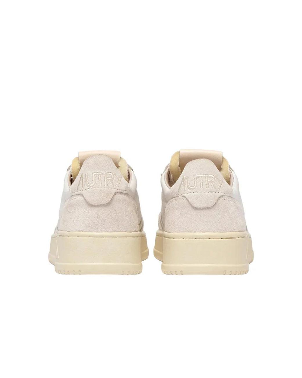 Autry White Medalist Low Suede And Leather Cream' for men