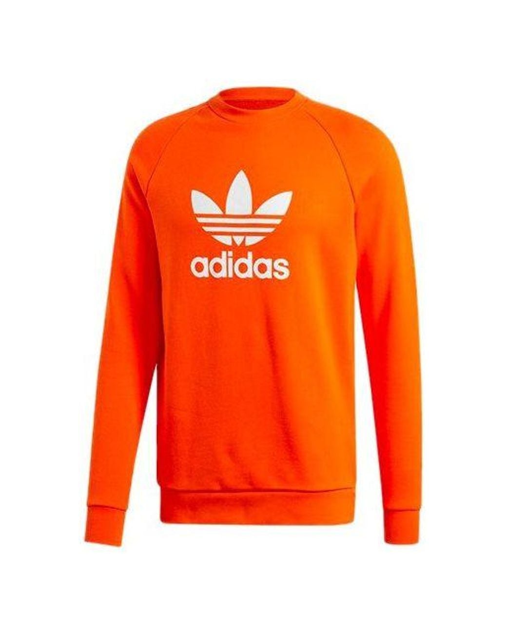 Adidas Orange Originals Chest Logo Athleisure Casual Sports Round Neck for men