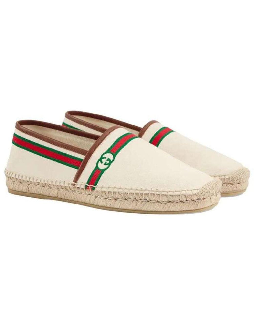 Gucci Brown (Wmns) Embroidered Espadrilles 'Interlocking G