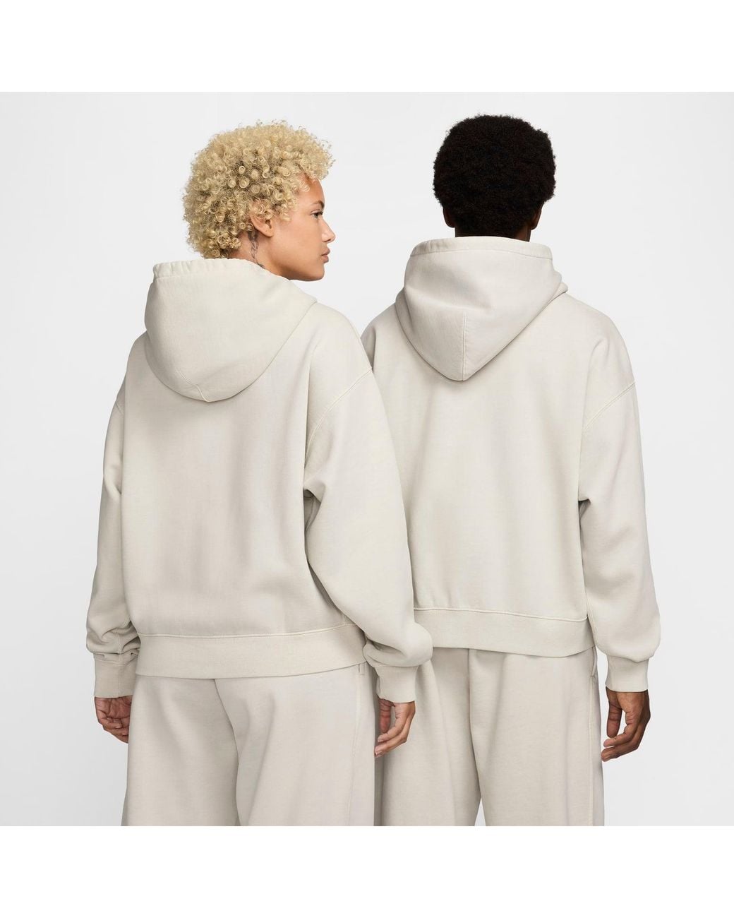 Nike White X Stussy Ss24 Full-Zip Washed Fleece Hoodie Fz9990-072 for men