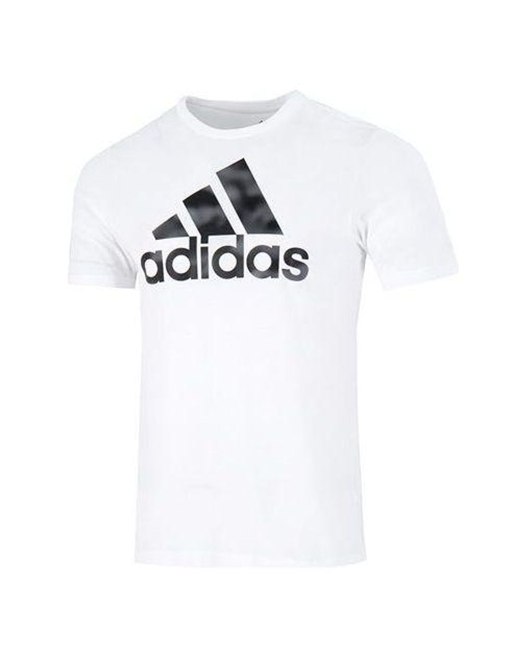 Adidas White Camo T Athleisure Casual Sports Logo Round Neck Short Sleeve T-Shirt for men