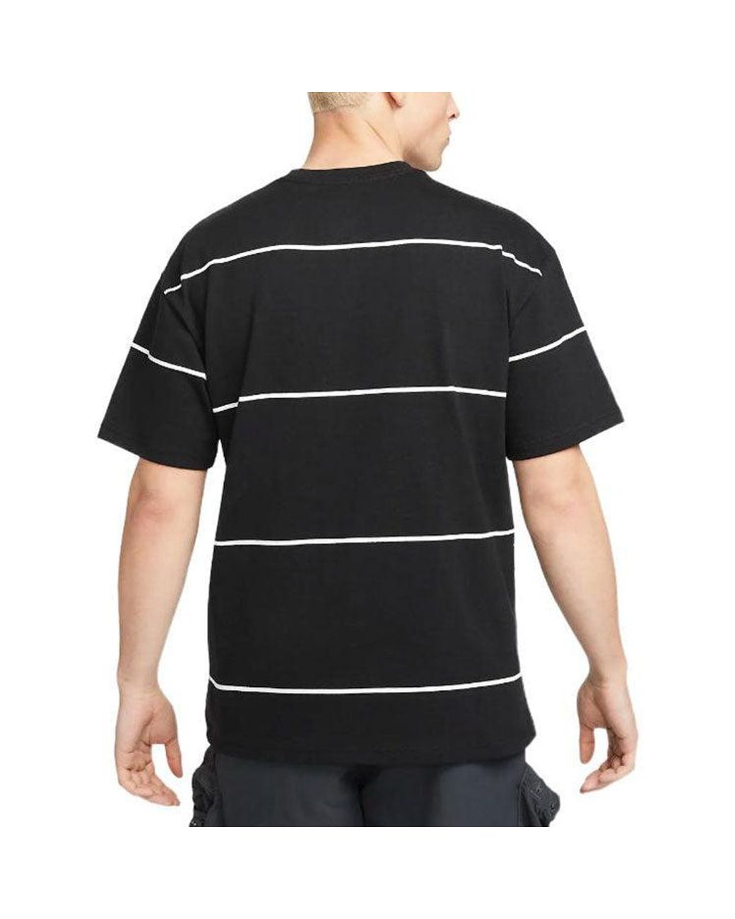 Nike Black Ss22 Acg Stripe Round Neck Pullover Short Sleeve for men