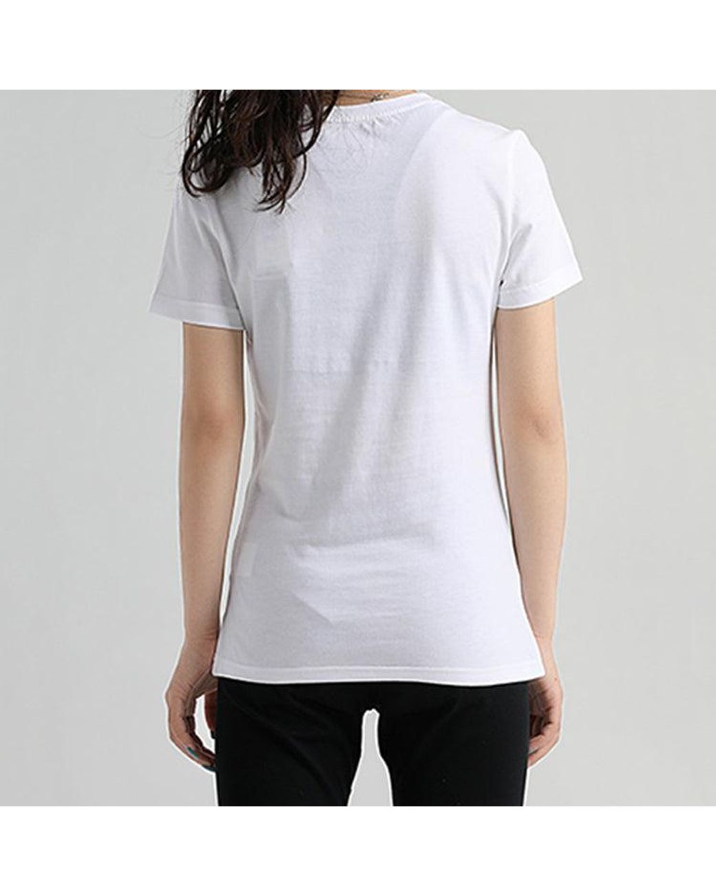 Adidas White (Wmns) Neo Alphabet Casual Round Neck Short Sleeve