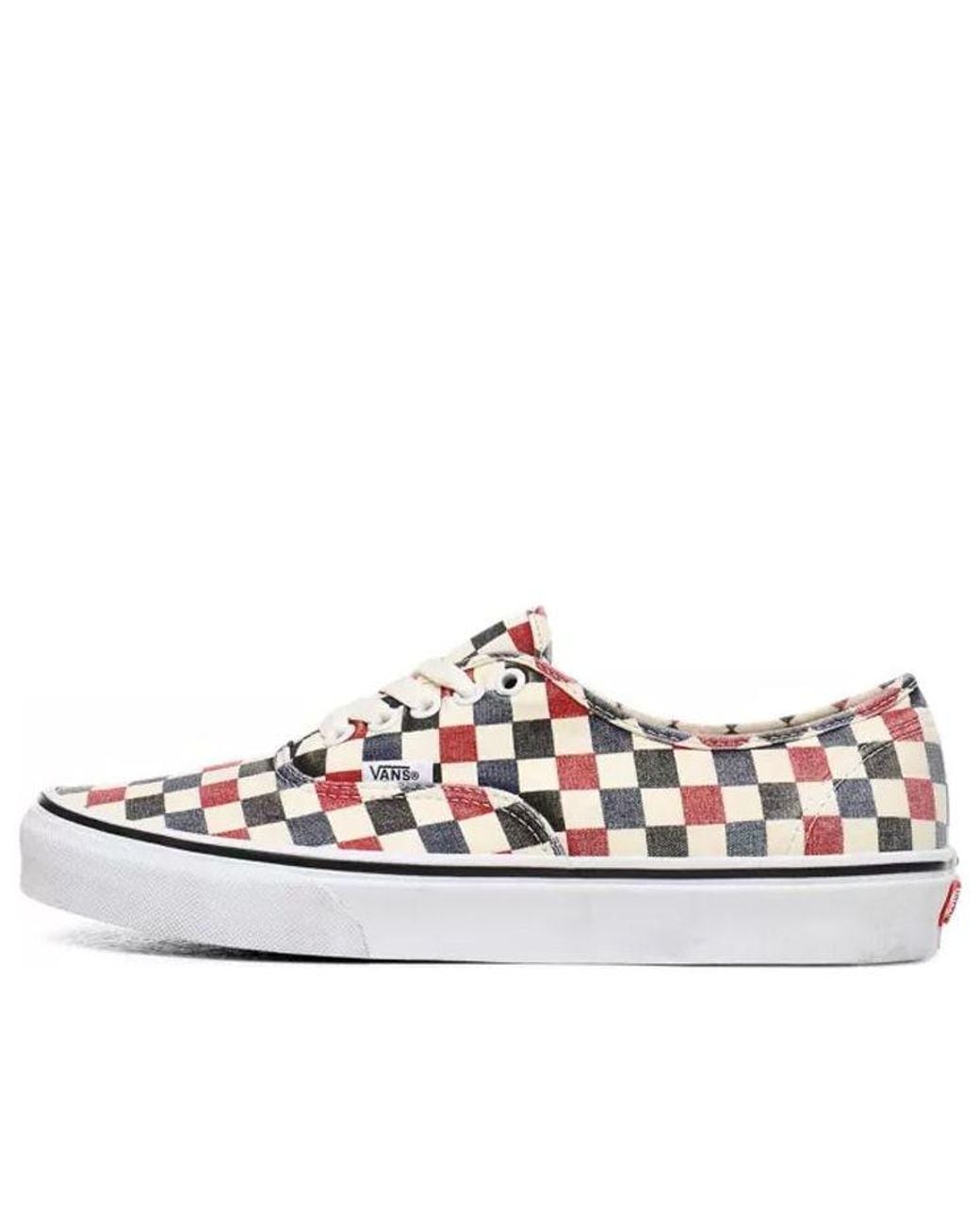 Vans White Washed Authentic/Redcheckboard for men