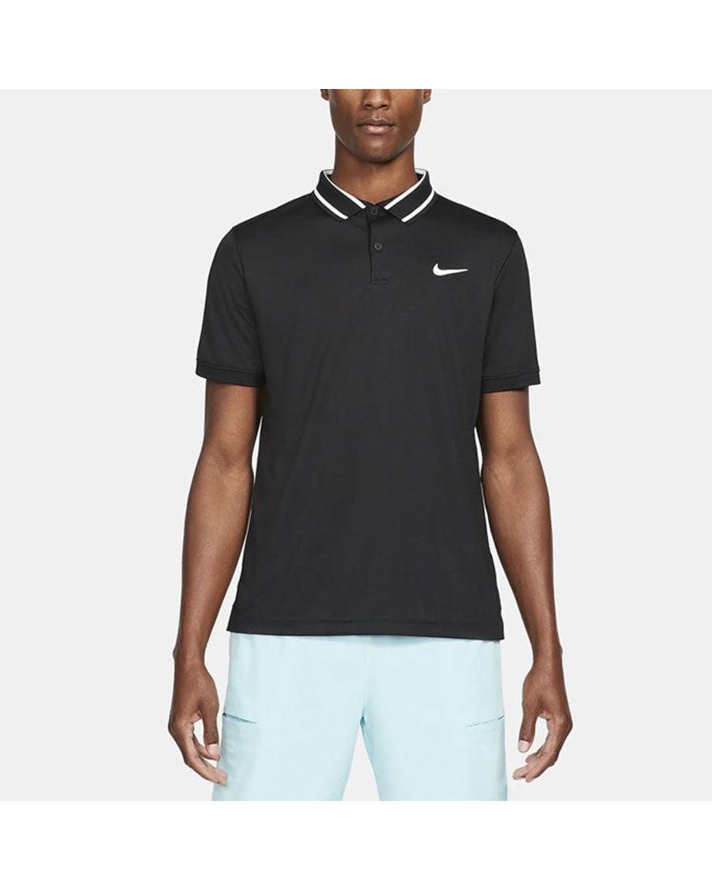 Nike Black Casual Sports Logo Pattern Printing Short Sleeve Polo Shirt for men