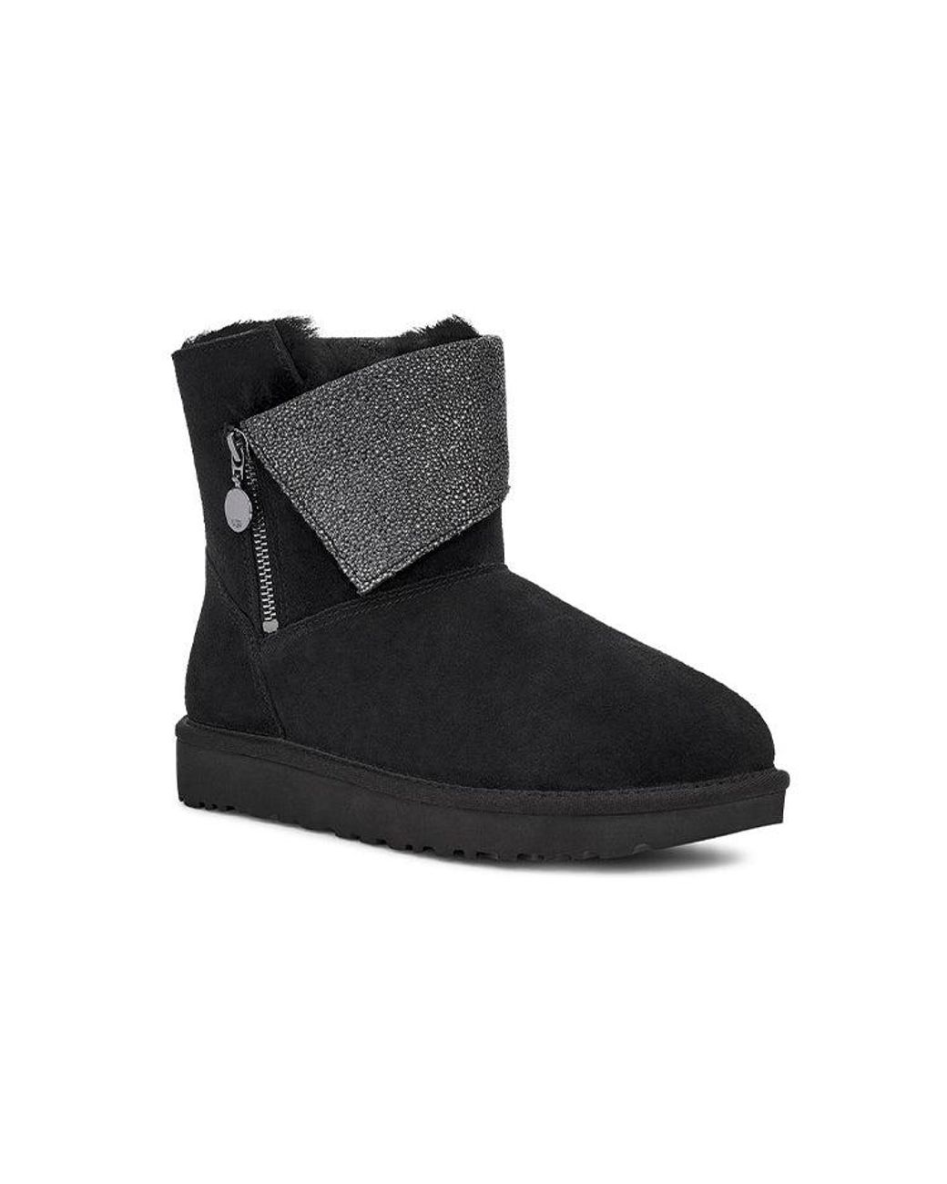 Ugg Black (Wmns) Classic Caviar Mini Fleece Lined