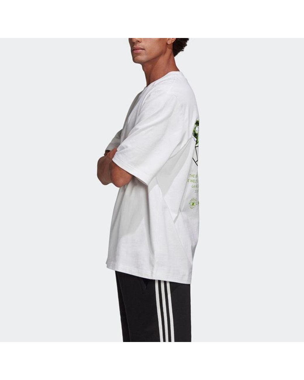 Adidas White Originals Graphic Tee 3 Graffiti Printing Round Neck for men