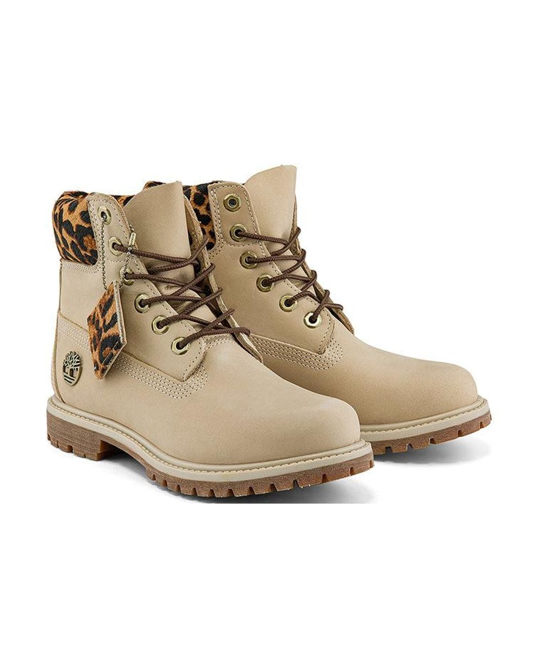 Timberland Natural (Wmns) 6 Inch Safari Cheetah Waterproof Boot 'Ivory Nubuck'