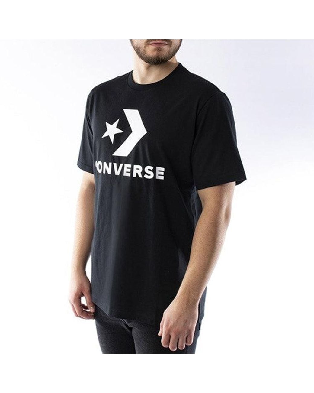 Converse Black Alphabet Logo Printing Round Neck Short Sleeve for men