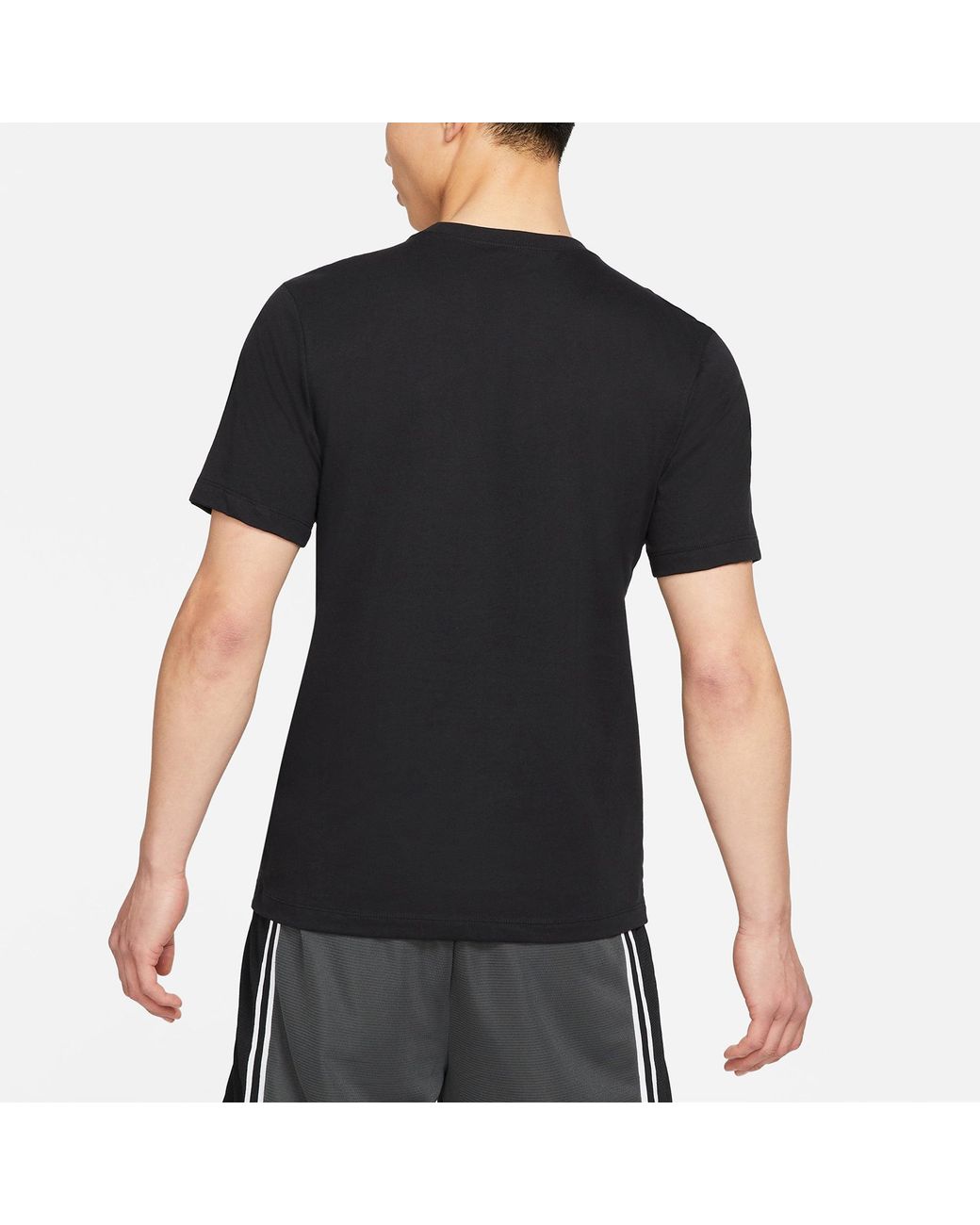 Nike Black Logo Print Basketball Sportsshort Sleeve for men
