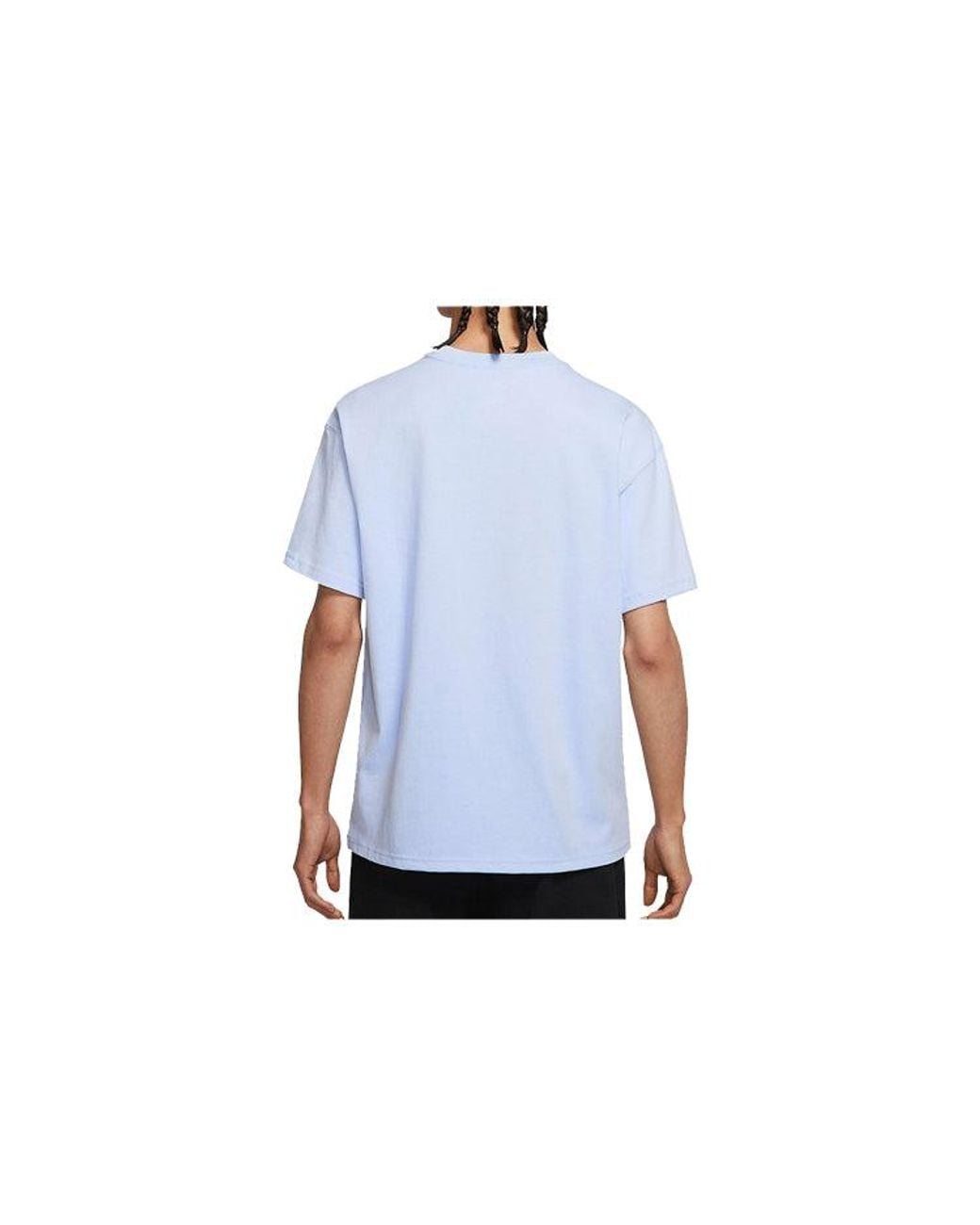 Nike Blue Flowers Alphabet Logo Printing Casual Sports Short Sleeve Light T-Shirt for men
