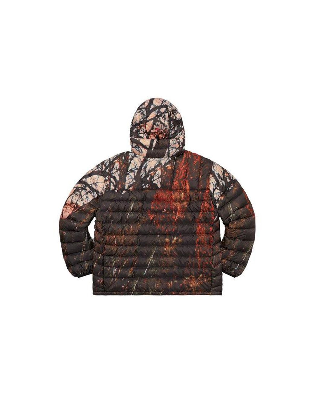 Supreme Brown Micro Down Half Zip Hooded Pullover for men