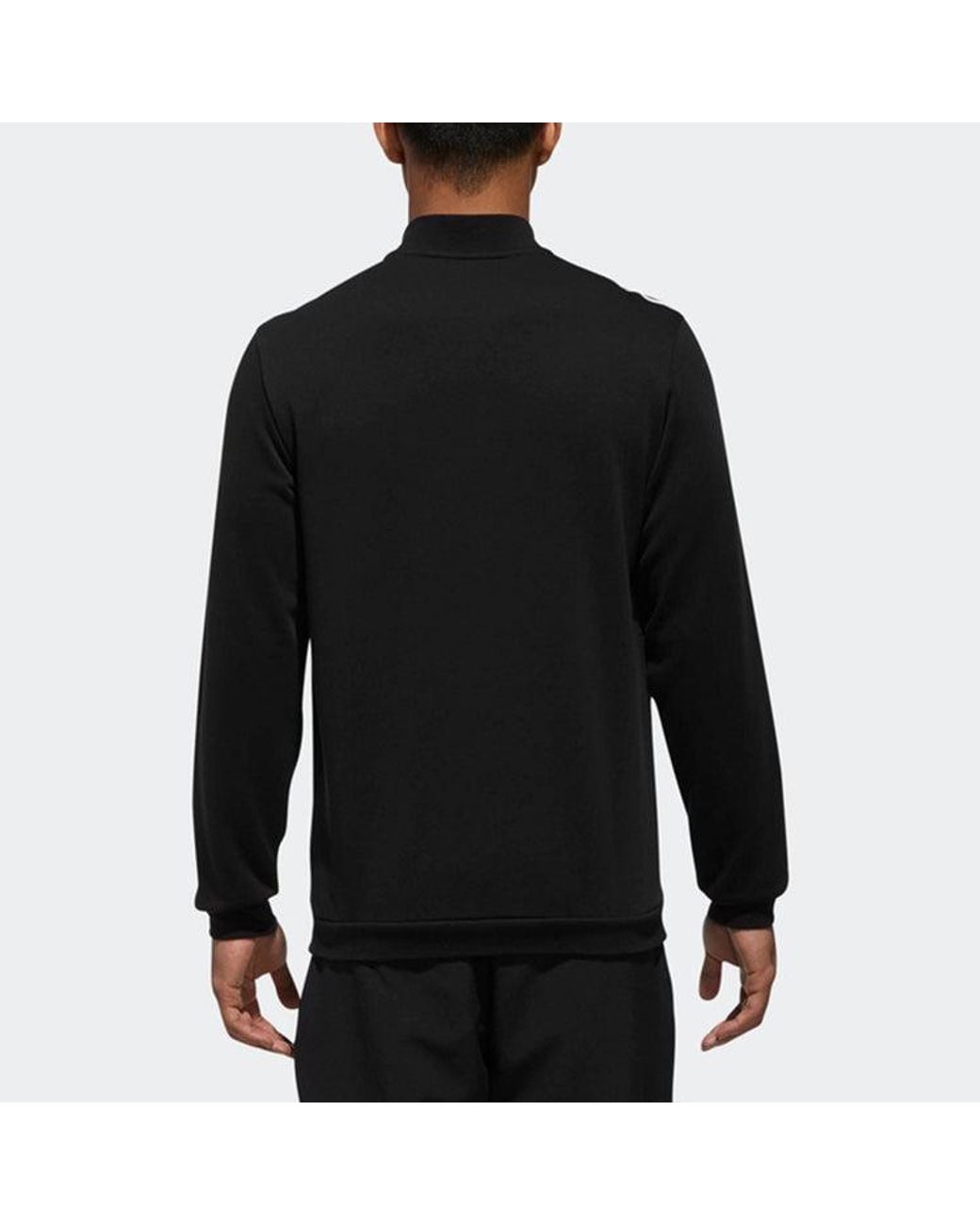 Adidas Black Cm Tt Ft 3S Sports Stylish Knit Stand Collar Jacket for men