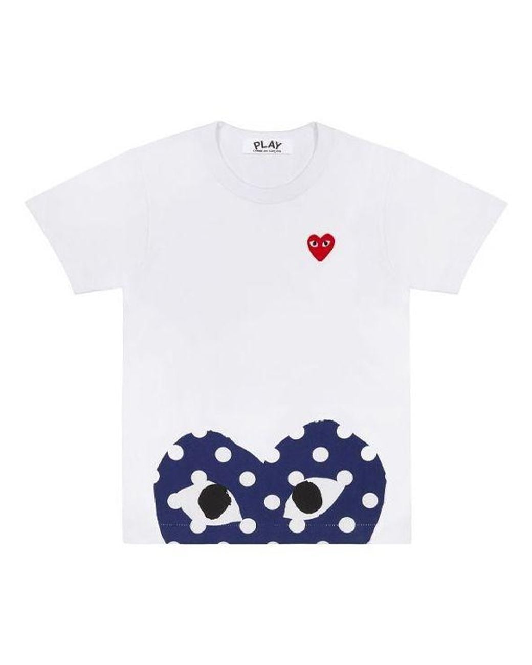 COMME DES GARÇONS PLAY White (Wmns) Polka Dot Half Heart Tee
