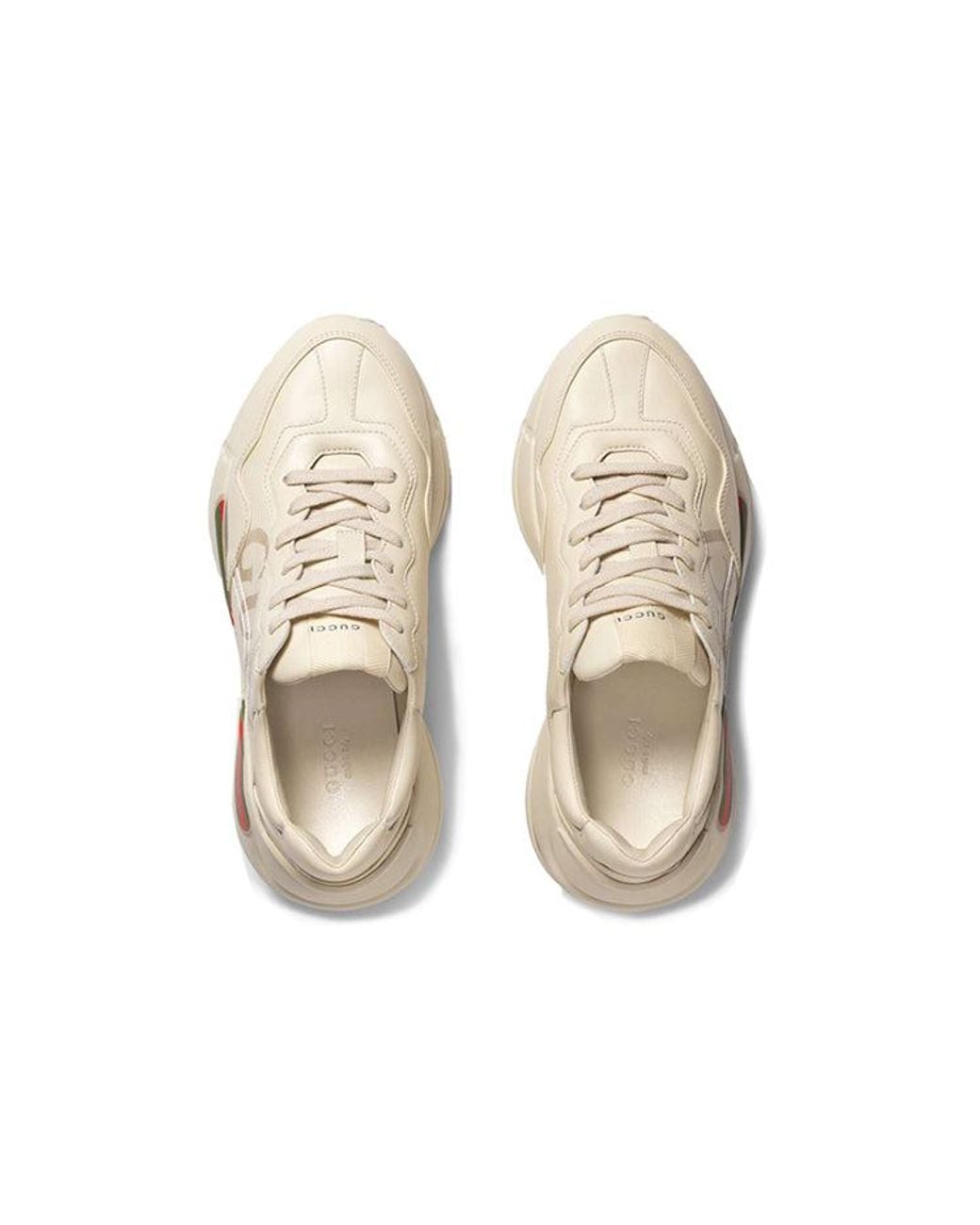 Gucci White (Wmns) Rhyton Leather Sneaker 'Logo'