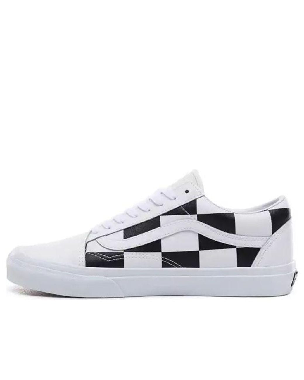 Vans White Old Skool 'Leather Check' for men