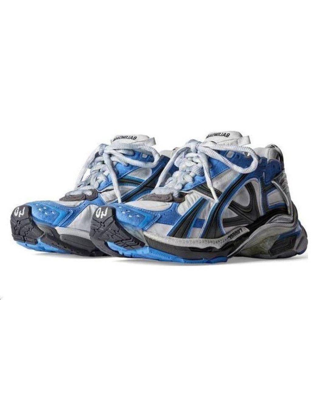 Balenciaga Blue Runner Sneakers And Nylon And Suede Like Fabric' for men