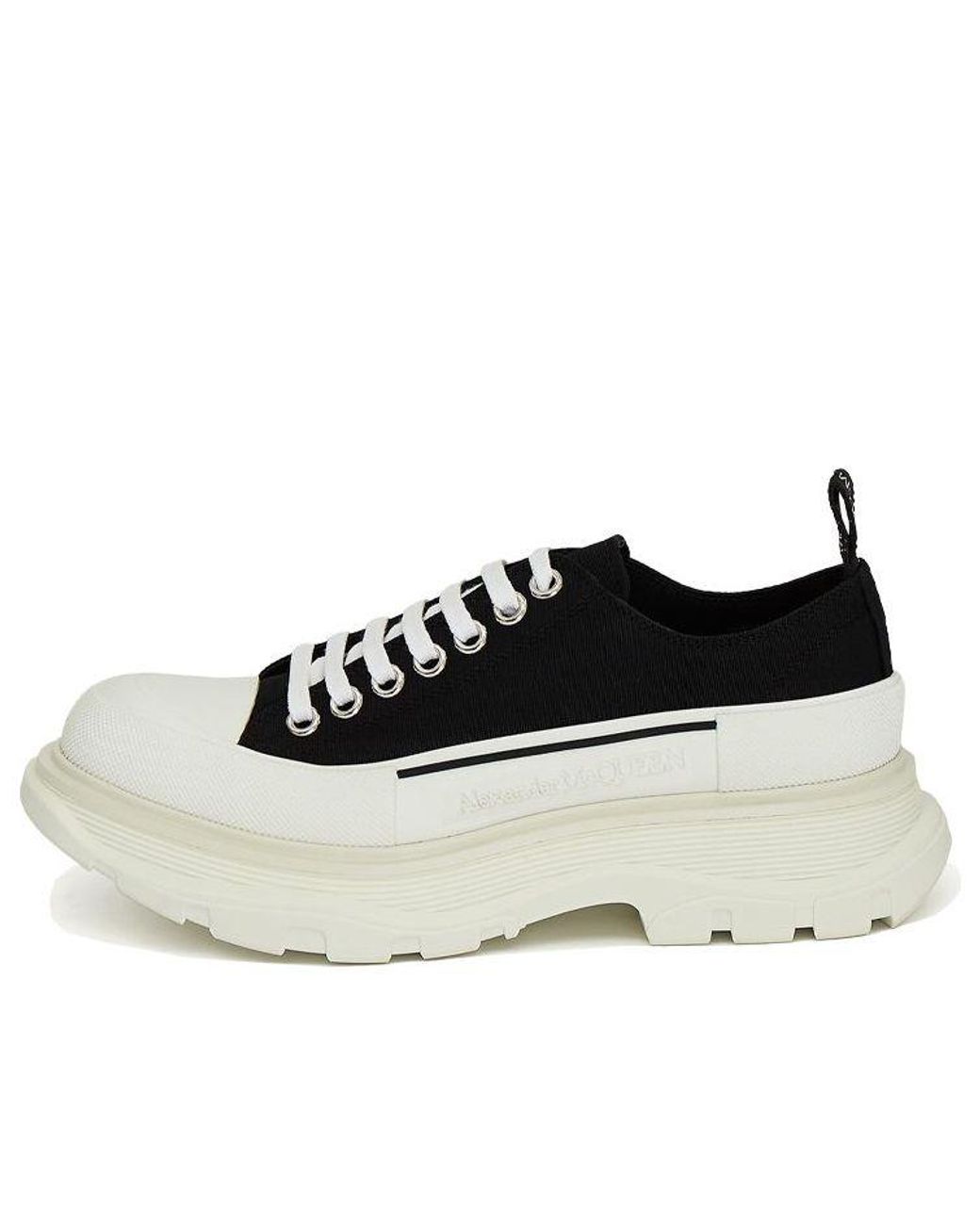 McQueen Black Tread Slick Lace Up