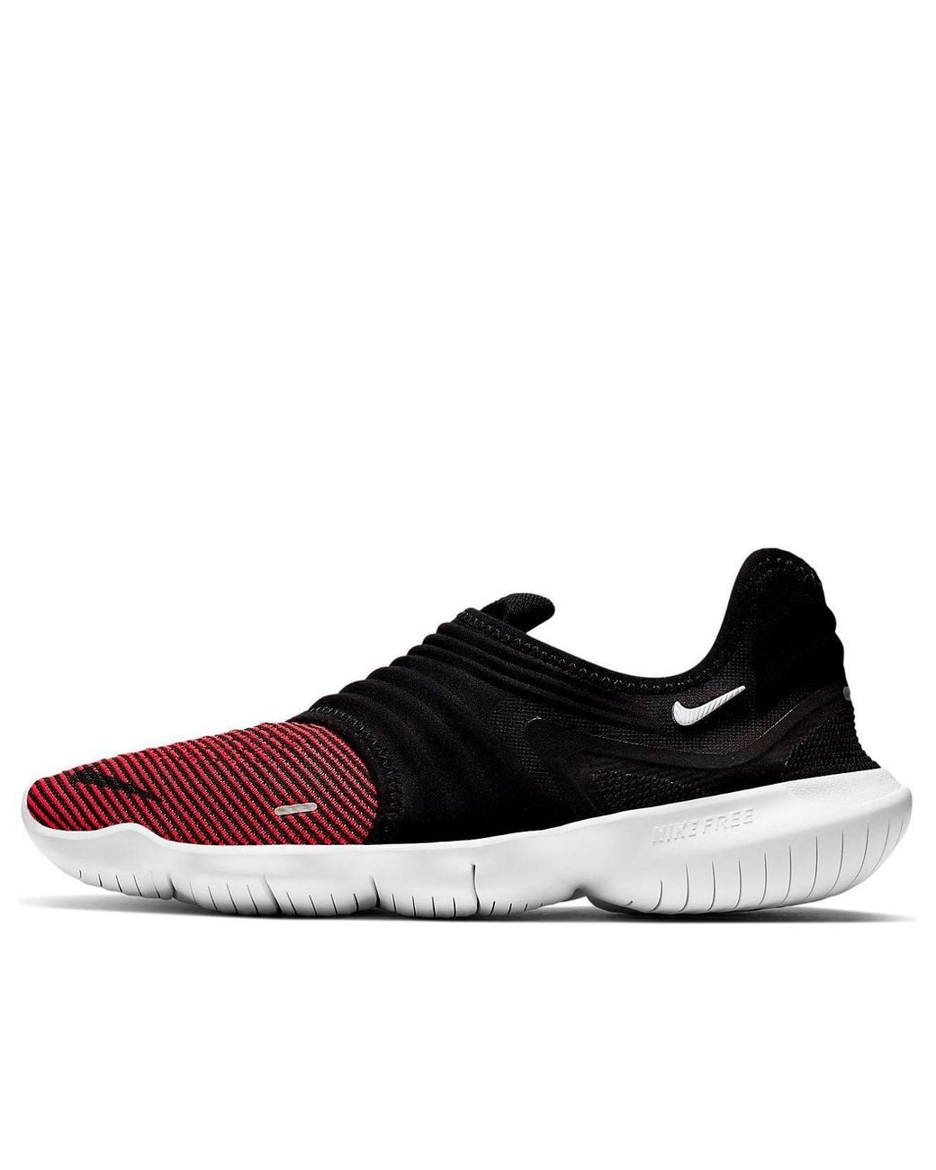Nike Black Free Rn Flyknit 3.0 Bright Crimson' for men