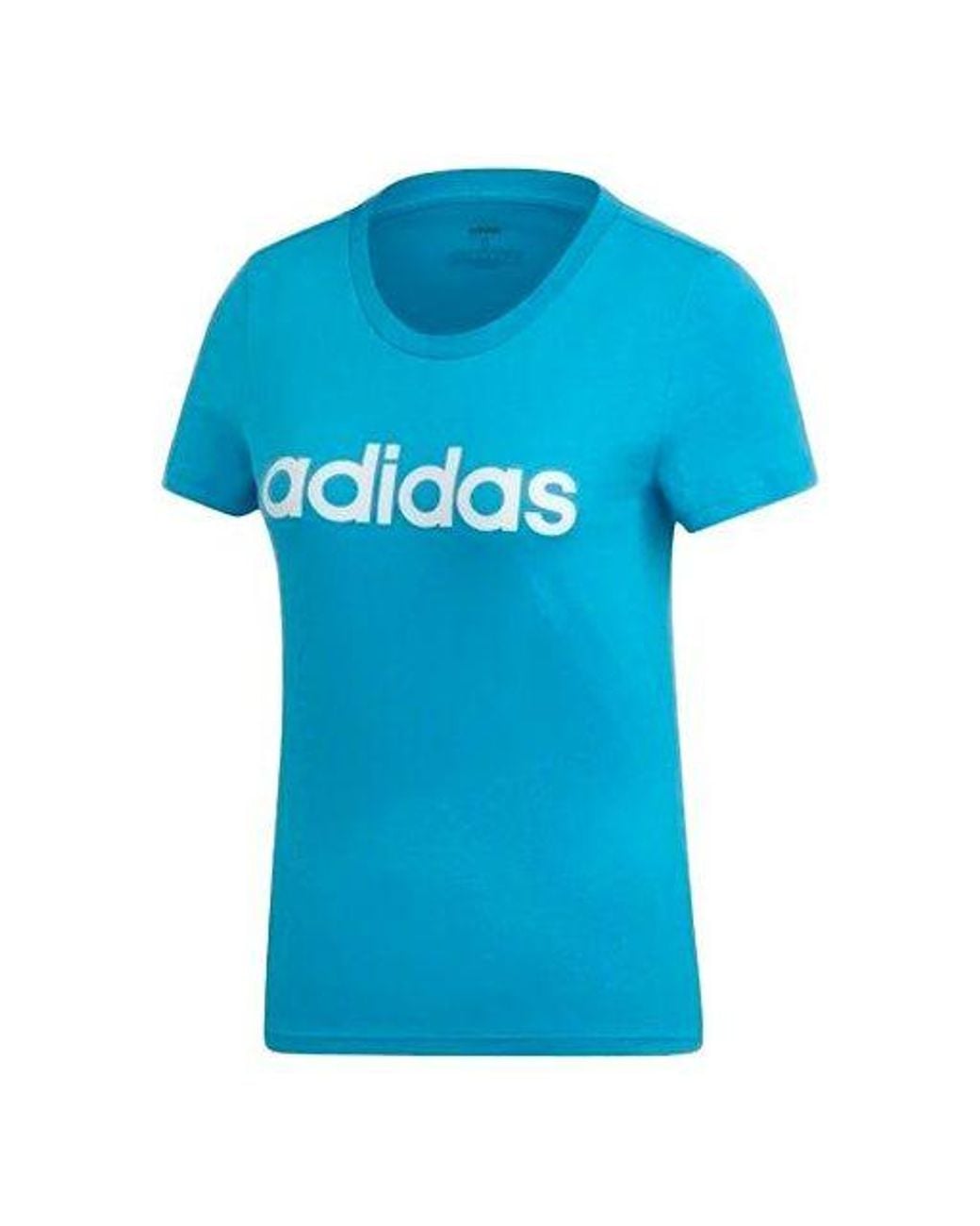 Adidas Blue (Wmns) Alphabet Logo Printing Short Sleeve