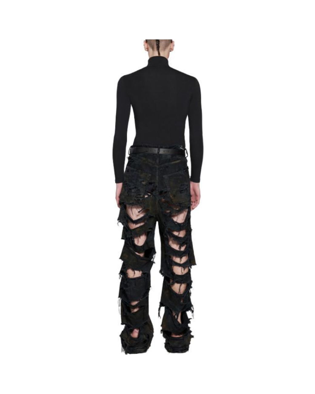 Balenciaga Black Super Destroyed Baggy Pants for men