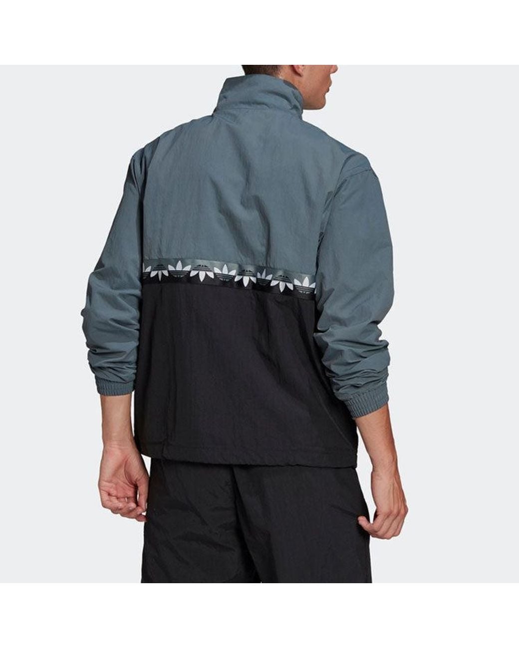 Adidas Gray Originals Adicolour Sliced Trefoil Track Jacket for men