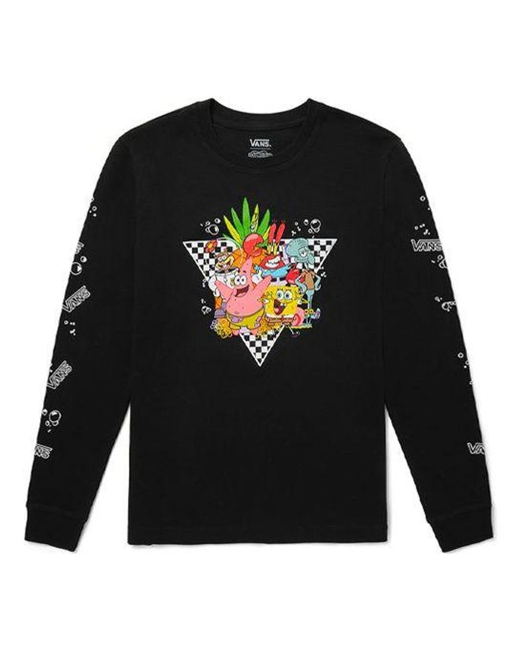 Vans Black (Wmns) X Spongebob Squarepants Printing Round-Neck Sweateshirt
