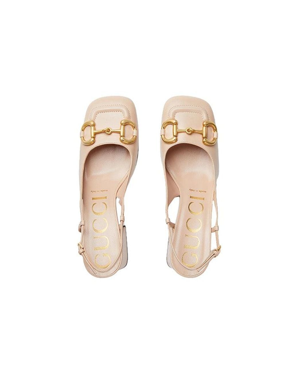 Gucci Natural (Wmns) Horsebit Mid Heel Slingback 'Neutral'