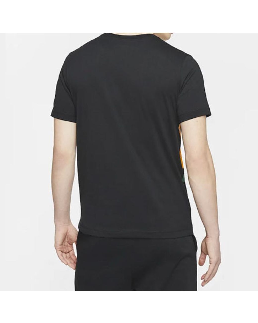 Nike Blue As Ss Ctn Jm Ccs Hbr Crew Printed Short Sleeve Tee for men