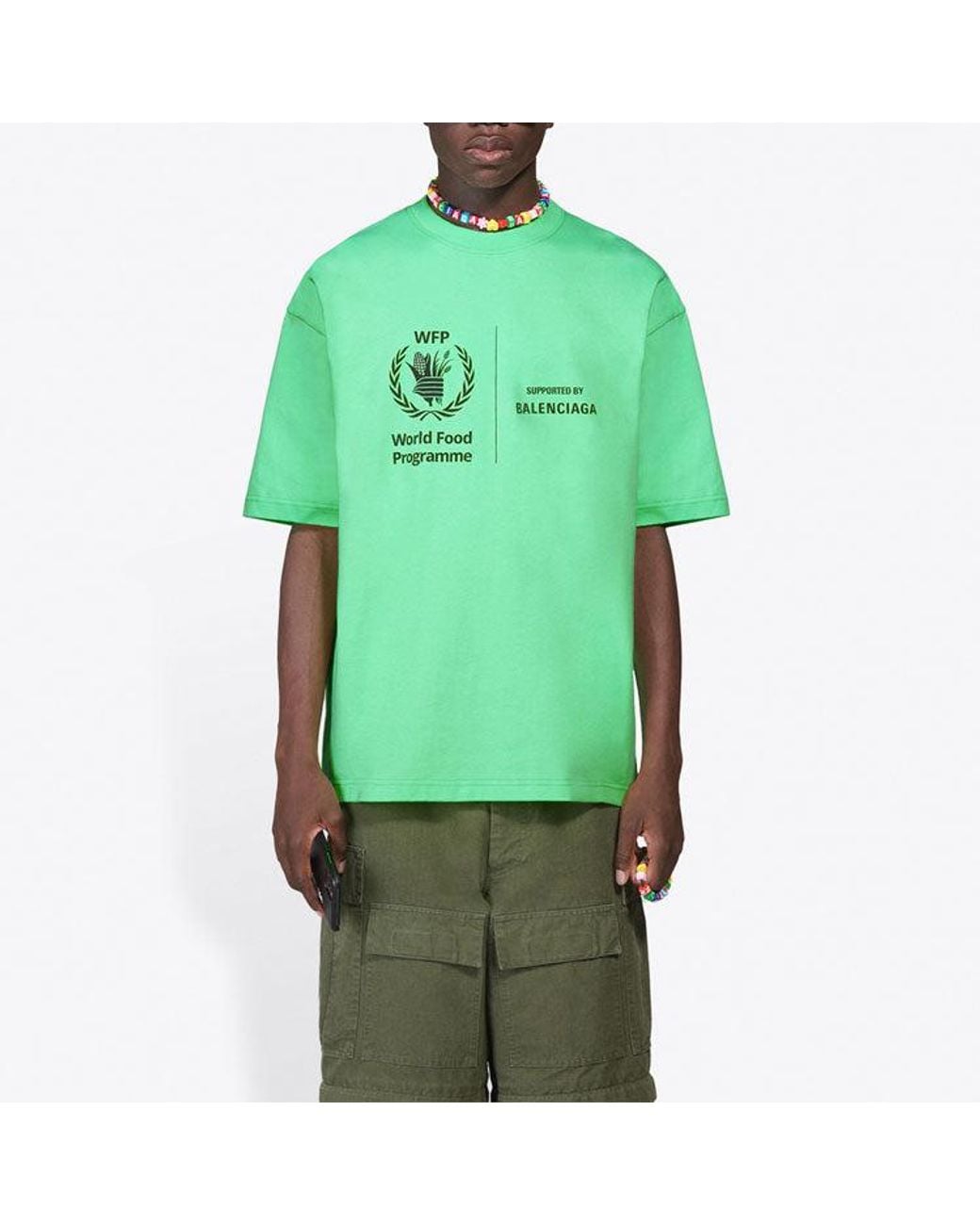 Balenciaga Green X Wfp T-Shirt Medium Fit for men