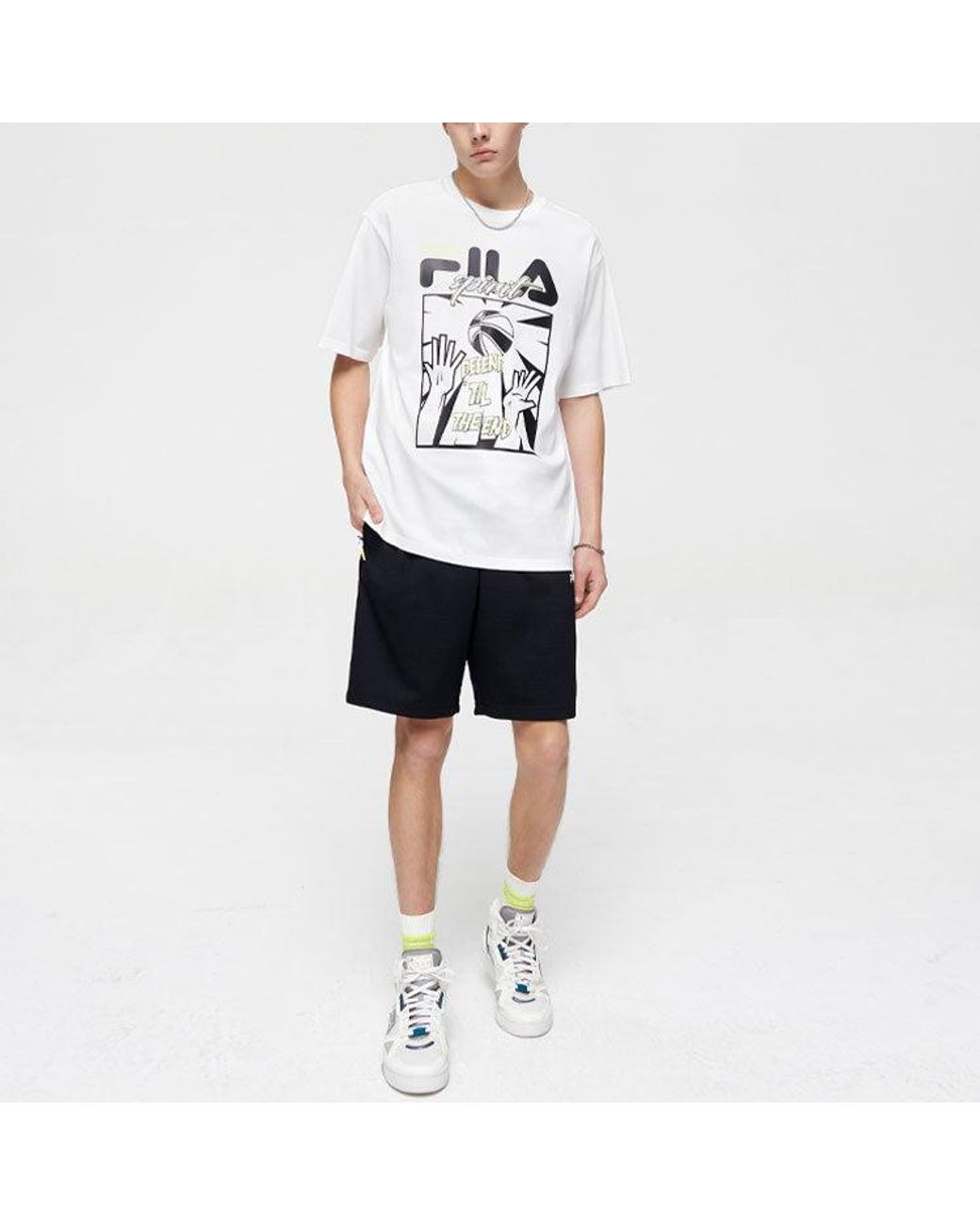 Fila Black Basketball Sports Shorts for men