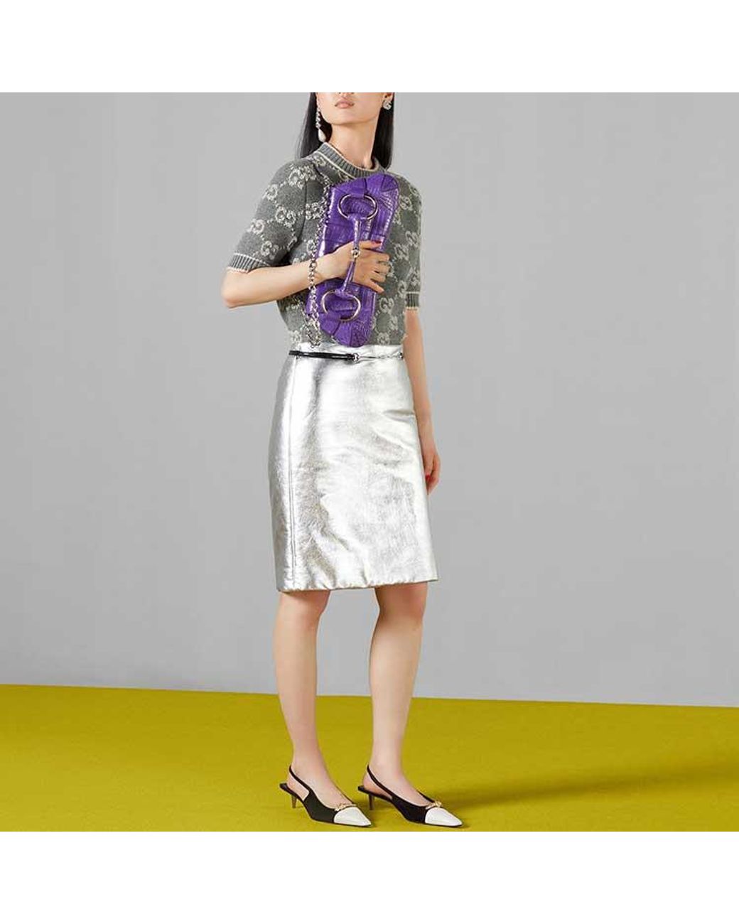 Gucci Gray (Wmns) Gg Wool Boucl Jacquard Top Ivory'