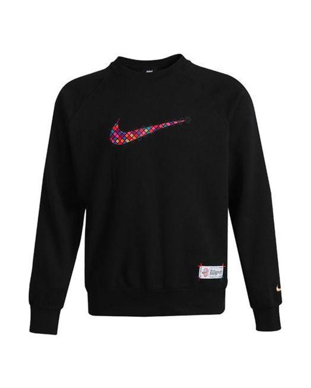 Nike Black Sportswear Front Swoosh Casual Sports Crew-Neck for men