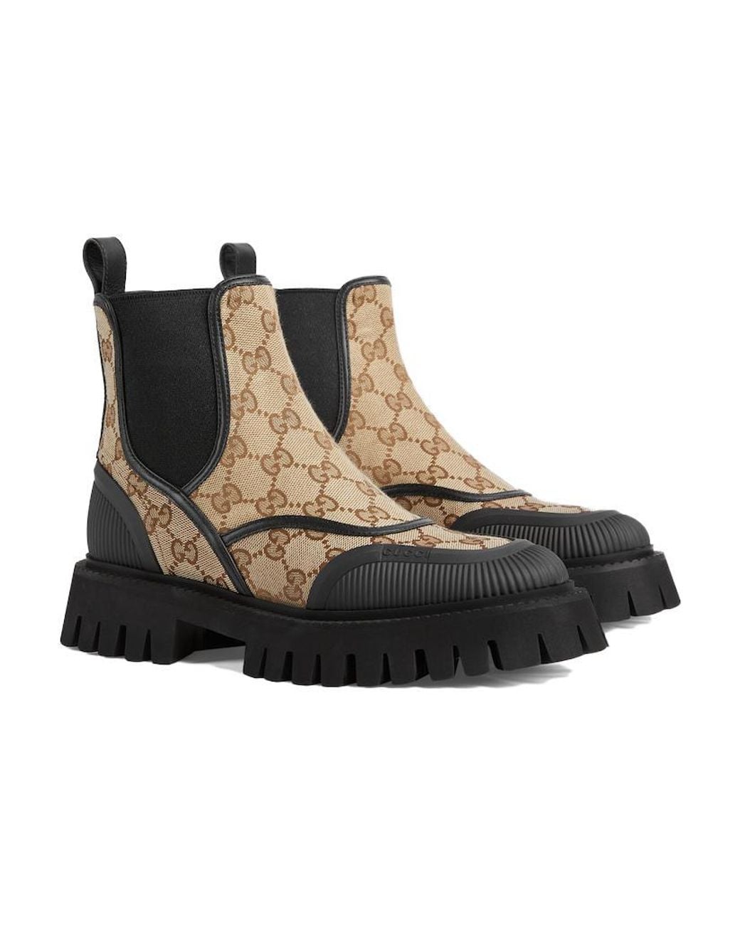 Gucci Brown Monogram Canvas Boots
