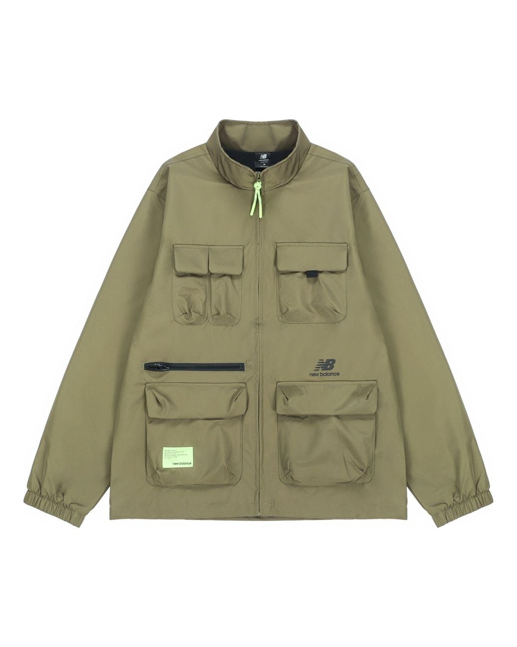 New Balance Green Casual Sports Stand Collar Woven Military Jacket for men