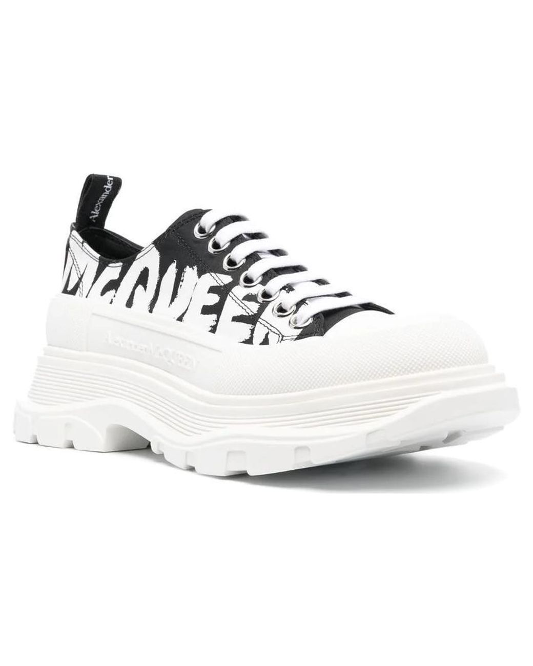 McQueen White (Wmns) Tread Slick Low Lace Up Graffiti Shoes