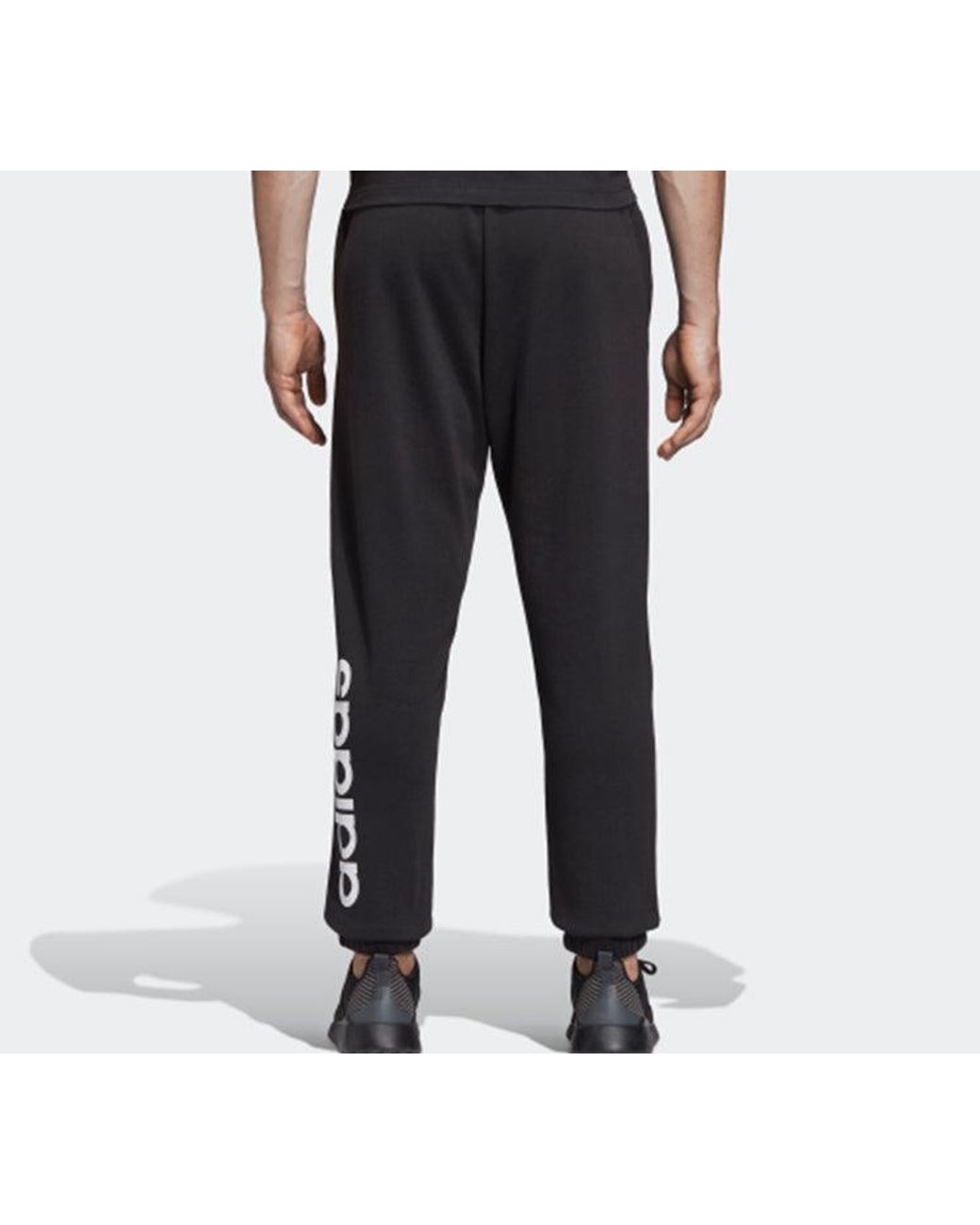 Adidas Blue Neo Essentials Linear Tapered Logo Knit Long Pants for men