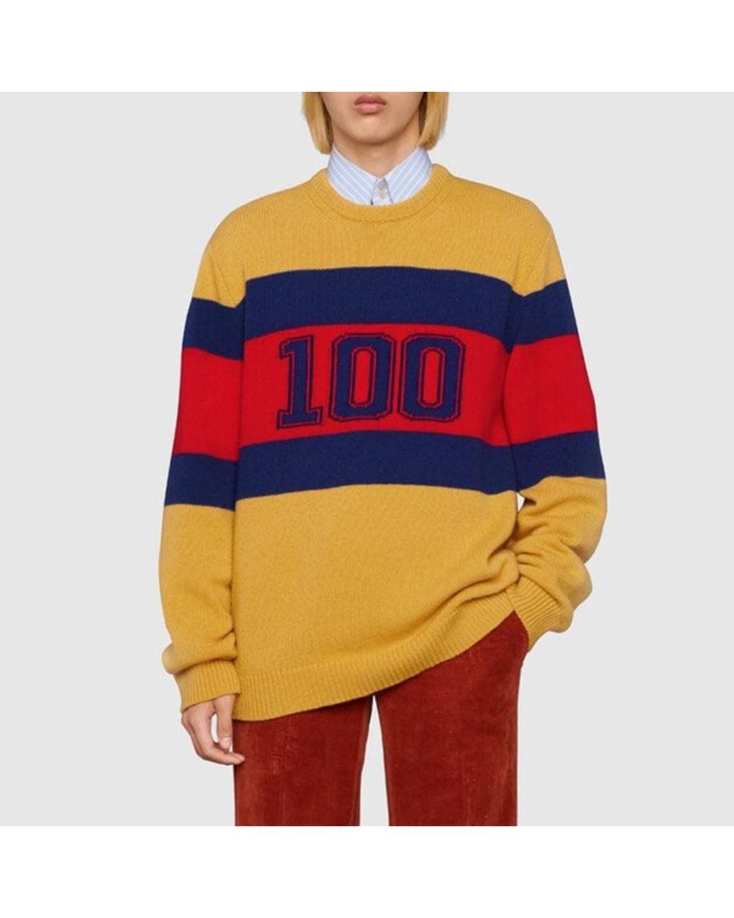 Gucci Orange 100 Wool Sweater for men