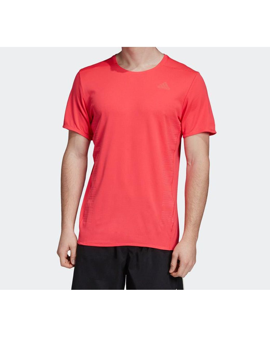 Adidas Pink Logo Breathable Short Sleeve T-Shirt for men