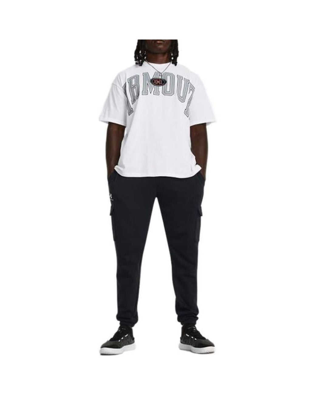 Under Armour Black Essential Fleece Cargo Pants for men