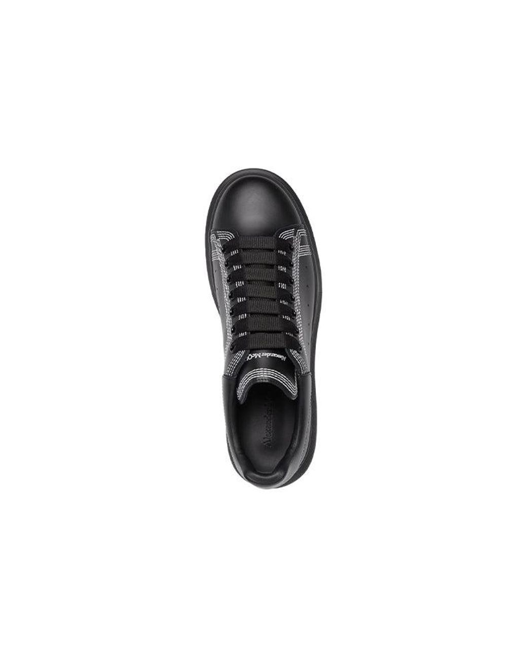 McQueen Black Oversized Sneaker 'Embroidered' for men