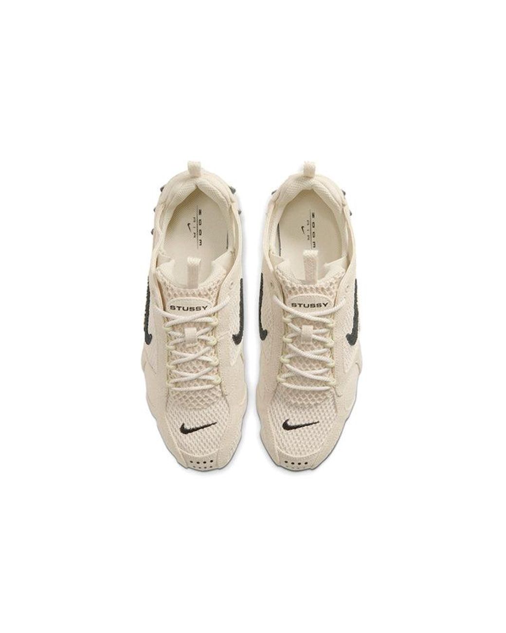 Nike White X Stussy Air Zoom Spiridon Caged 2 'Fossil' for men