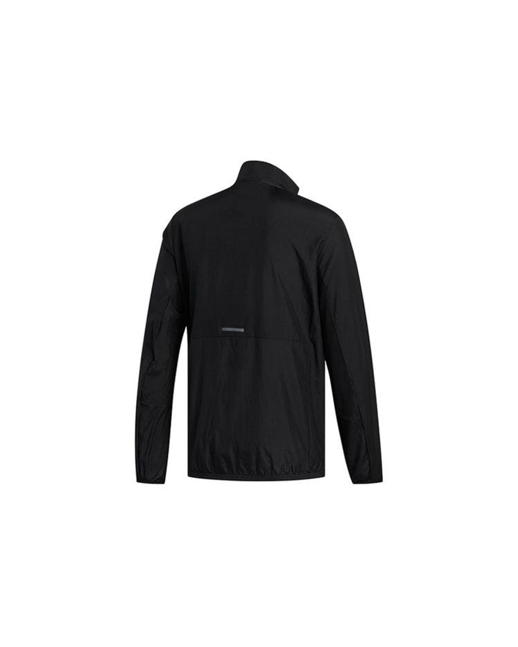 Adidas Black Logo Print Casual Running Stand Collar Jacket for men