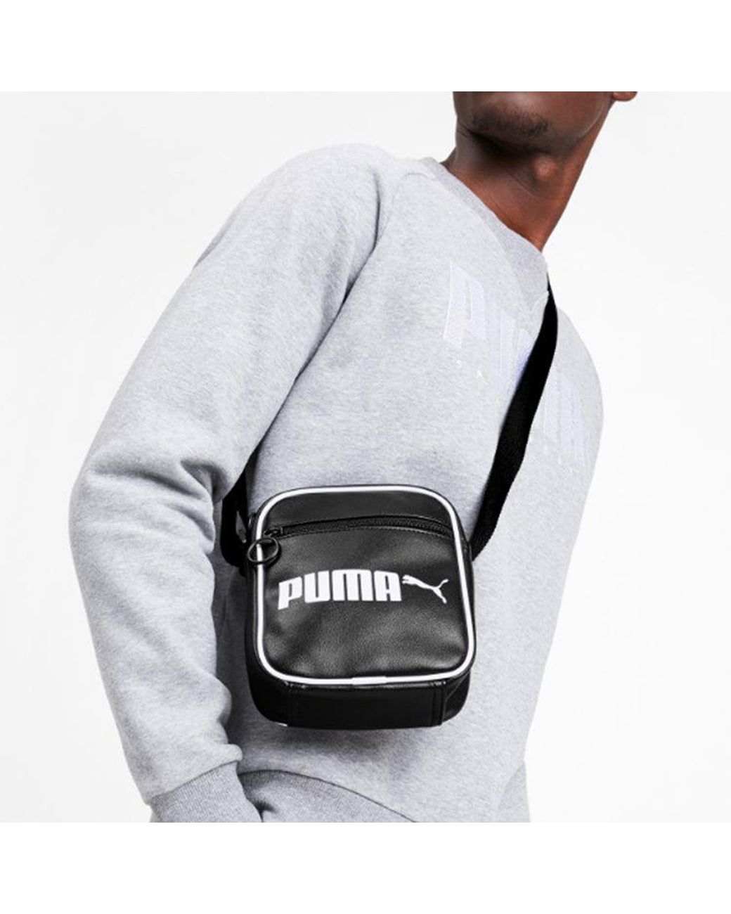 PUMA Black Campus Portable Retro Bag for men