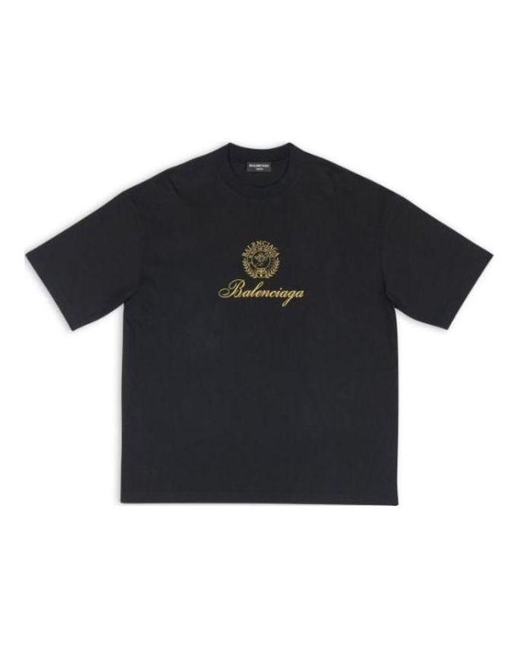 Balenciaga Black Qixi Crest T-Shirt Medium Fit for men
