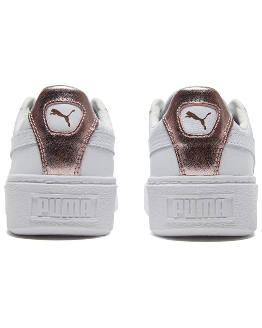 PUMA White (Wmns) Basket Platform Rgh Rose
