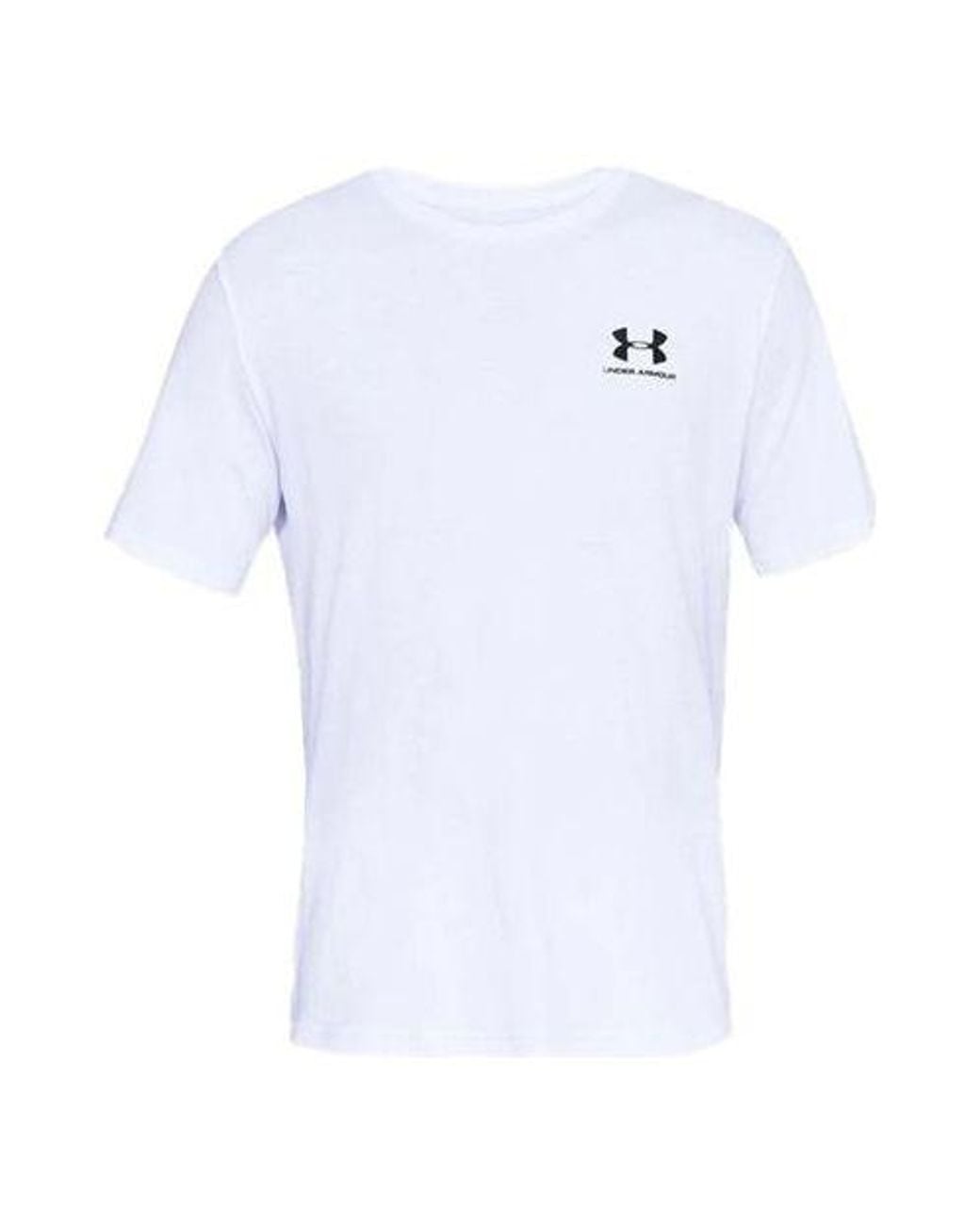 Under Armour White Ua Sportstyler Logo Training Sports Short Sleeve Couple Style for men